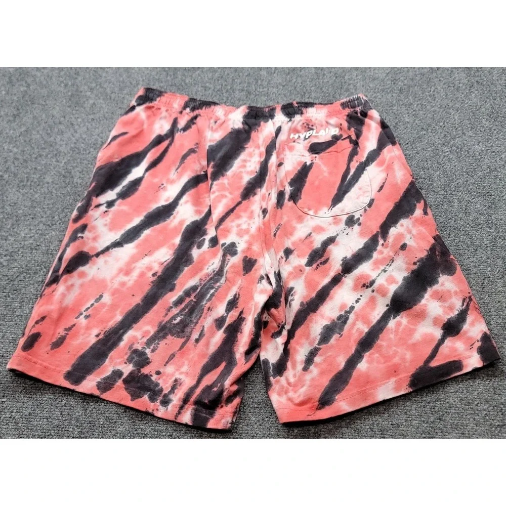Hypland X Naruto Shippuden Skater Shorts Adult Large Red Tie Dye Inseam 9